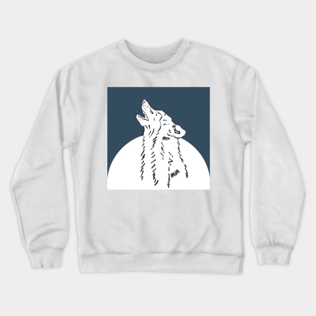 Pra Loup Howling Wolf Crewneck Sweatshirt by lou351007